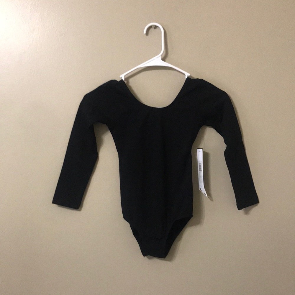 Danz N Motion Long Sleeve Scoop-neck Black Leotard